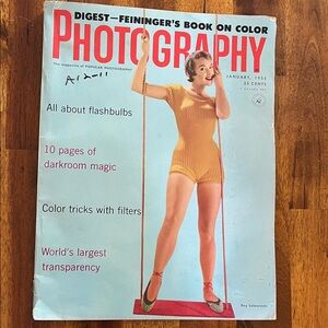 PHOTOGRAPHY Jan 1955 Magazine~Vtg MCM Camera Christmas Ads The Nude Is It Art?